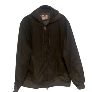 Filson Waxed Cotton Bomber Jacket Coat Full Zip w/Hood XL